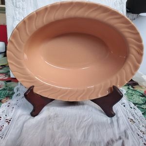 Vintage Franciscan Oval Bowl Coral